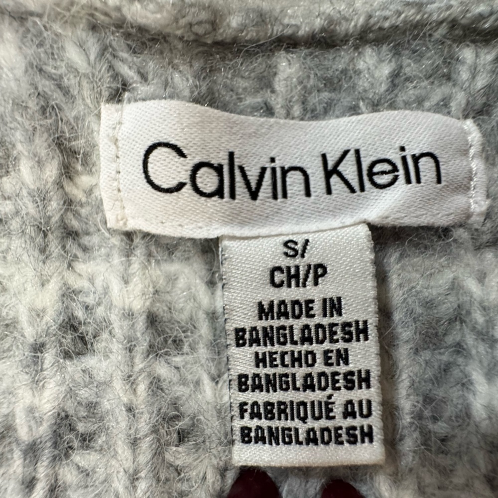 Calvin Klein Light Gray Knit Sweater - NWOT - Picture 2 of 3